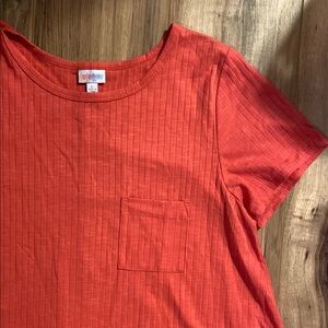 LuLaRoe Ribbed Peach/Red Dress